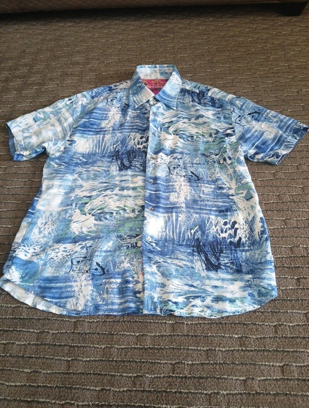 Robert Graham Silk Road Blue Paisley Jacquard Button Down Shirt Men's Size 3XL